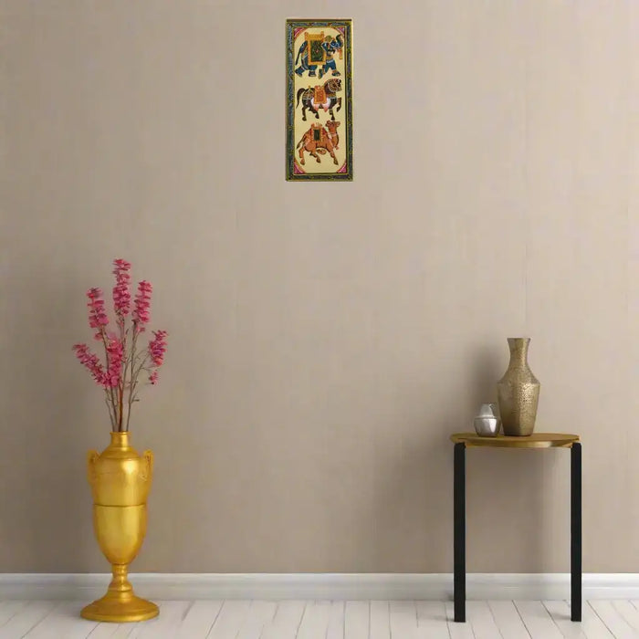 Traditional Indian Miniatures - A Triptych of Royal Carriers   Paintings
