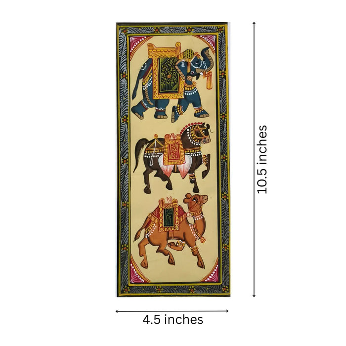 Traditional Indian Miniatures - A Triptych of Royal Carriers   Paintings
