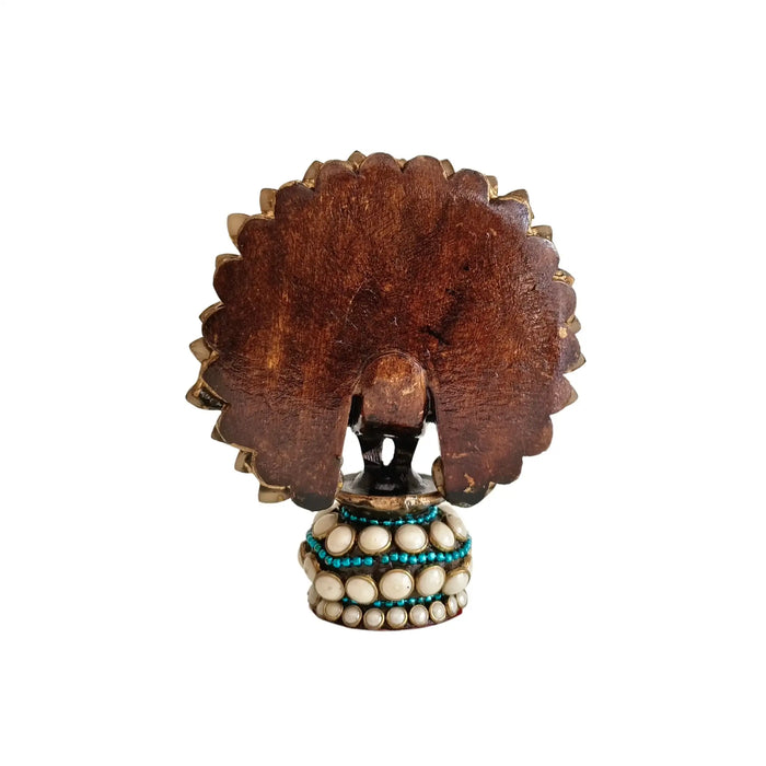 Traditional Indian Style Adorned Peacock Showpiece Idol   Wooden Decorative