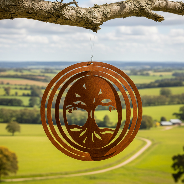 TREE OF LIFE RUST - WEATHERING STEEL WIND WHIRL SPINNER