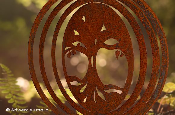TREE OF LIFE RUST - WEATHERING STEEL WIND WHIRL SPINNER