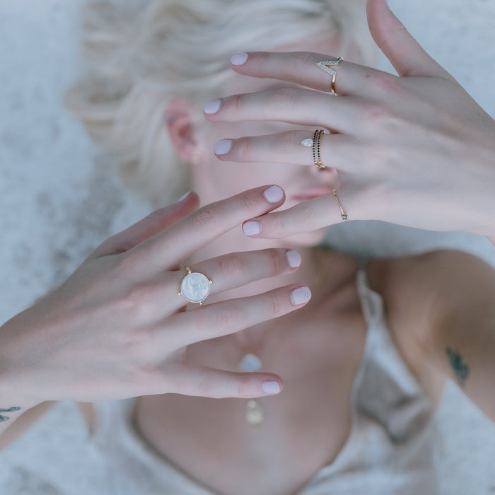 Trinity Edge Opal Ring
