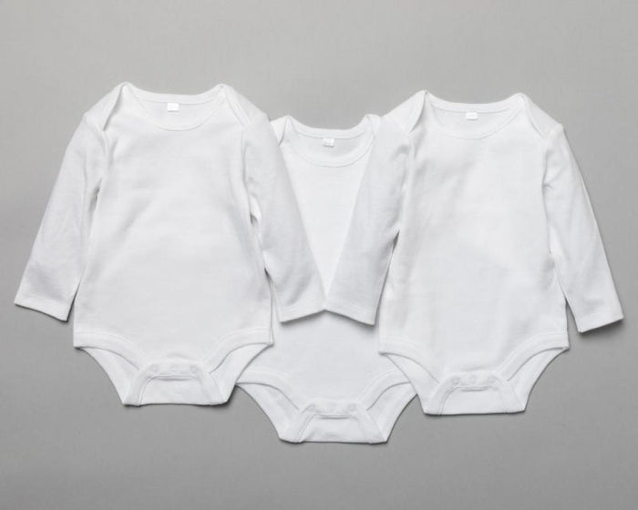 Triple Pack Plain Long Sleeve Bodysuits( 0 to12 Months) -R20805