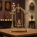 Unique Brass Lord Ganesha on Swing (Jhula): Idol of Joy, Playfulness, and Auspiciousness   Brass Ware
