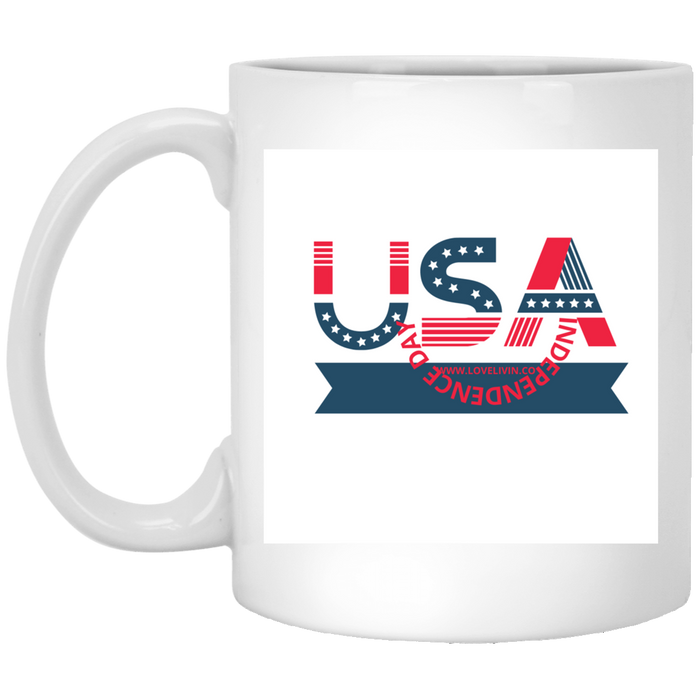 USA Independence Day mug-hats USA- 11 oz. White Mug