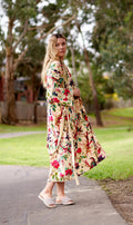 VELVET KIMONO ROBE - BUTTERCUP BIRDS OF PARADISE