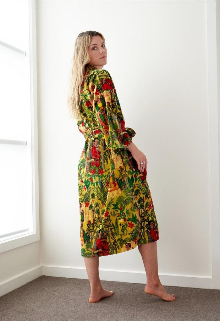 VELVET KIMONO ROBE - FRIDA KHALO