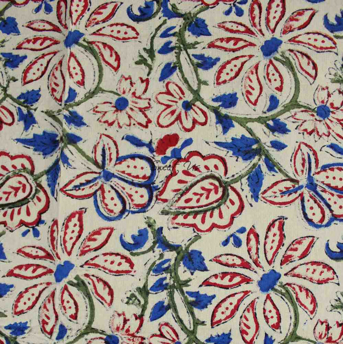 Venetia Block Print Floral Cotton Square Tablecloth — Rosewood Bloom - Sweet Us