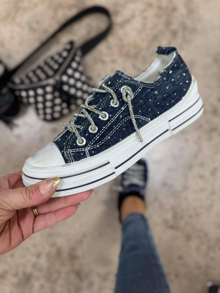 Very G Dark Blue Denim Aman Sneakers - Macoma Boutique301 Sneakers