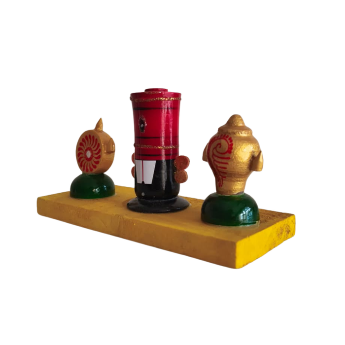 Vibrant Etikoppaka Balaji Stand - Traditional Lacquer Wood Art   Etikoppaka Lacquerware