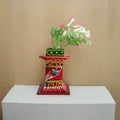 Vibrant Kondapalli Wooden Tulasi Peetam with Folk Art Motifs   Kondapalli Lacquerware