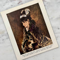 Vintage 1959 Manet "Portrait of Berthe Morisot" Mini Offset Lithograph Art Print