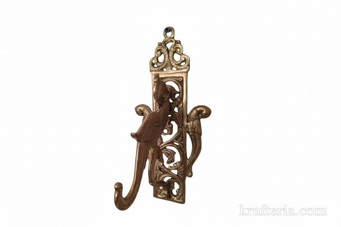 Vintage Brass Parrot Wall Hook – Handcrafted Decorative Key & Coat Holder   Brass Artwork