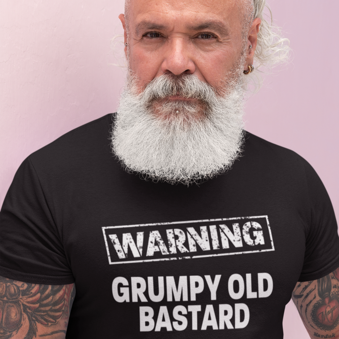 WARNING - Grumpy Old Bastard - Black