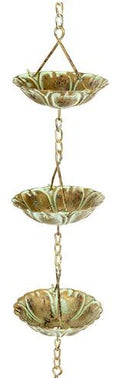WATER LILY RAIN CHAIN - RUSTIC GREEN