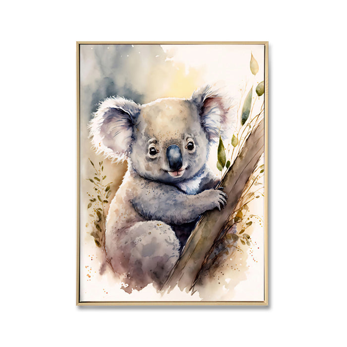 WATERCOLOUR ZOO FRIENDS - BABY KOALA - FRAMED CANVAS WALL DECOR