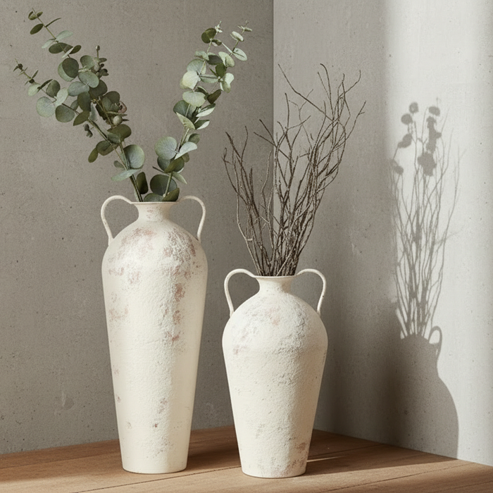 WEATHERED FARMHOUSE URN - MEDIUM