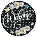 Welcome Daisy Sign, Wreath Center, Wreath Attachment, Wreath Sign