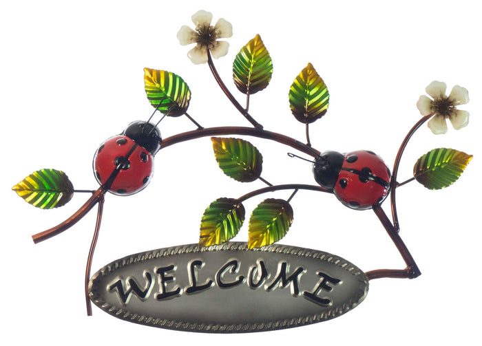 WELCOMING LADY BEETLES - METAL WALL DECOR