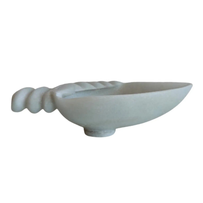 White Marble Decorative Bowl with Handle – Urli & Pooja Diya Bowl   Marble