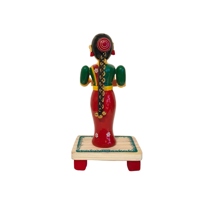 Woman with Offering Tray Etikoppaka Art   Etikoppaka Lacquerware