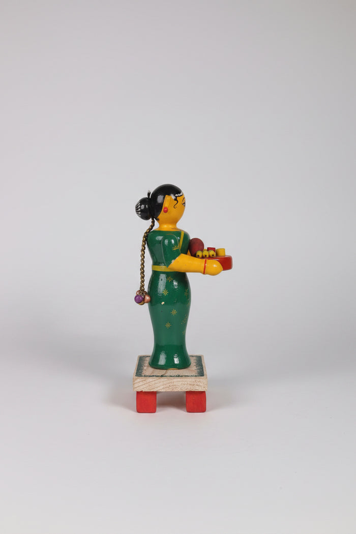 Woman with Offering Tray Etikoppaka Art   Etikoppaka Lacquerware