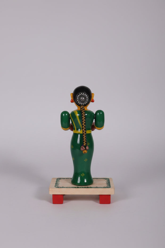 Woman with Offering Tray Etikoppaka Art   Etikoppaka Lacquerware