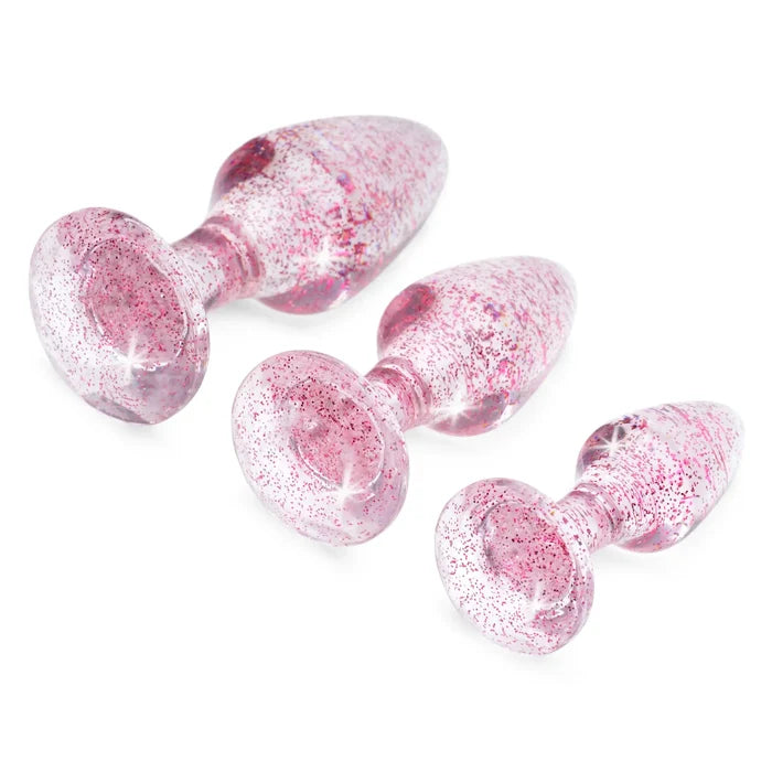 XR Brands® Brands Booty Sparks Glitter Gem Anal Plug Set | 3-Piece Training Kit
