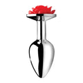 XR Brands® Brands Booty Sparks Rose Anal Plug | Aluminum Metal Butt Small / Red