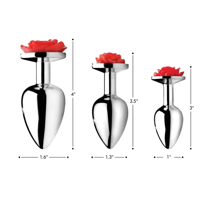 XR Brands® Brands Booty Sparks Rose Anal Plug | Aluminum Metal Butt