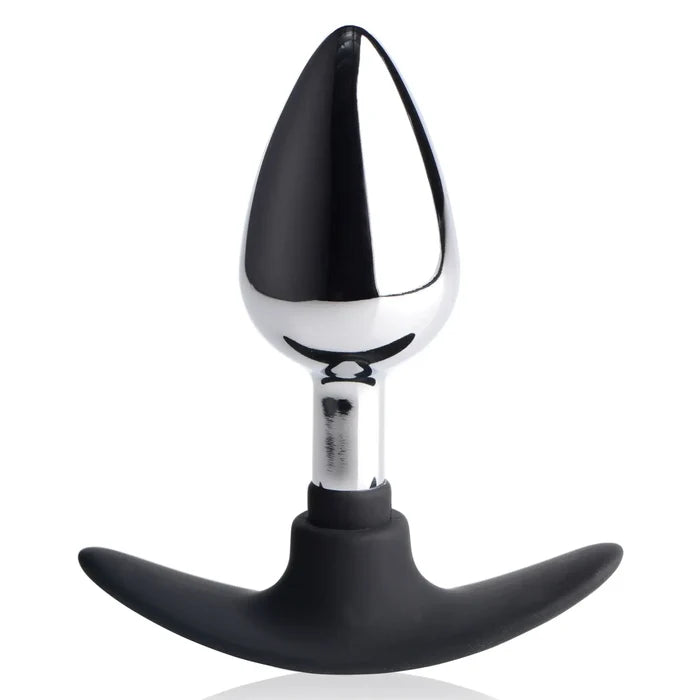 XR Brands® Brands Dark Invader Metal & Silicone Anal Plug | Weighted Butt for Temperature Play